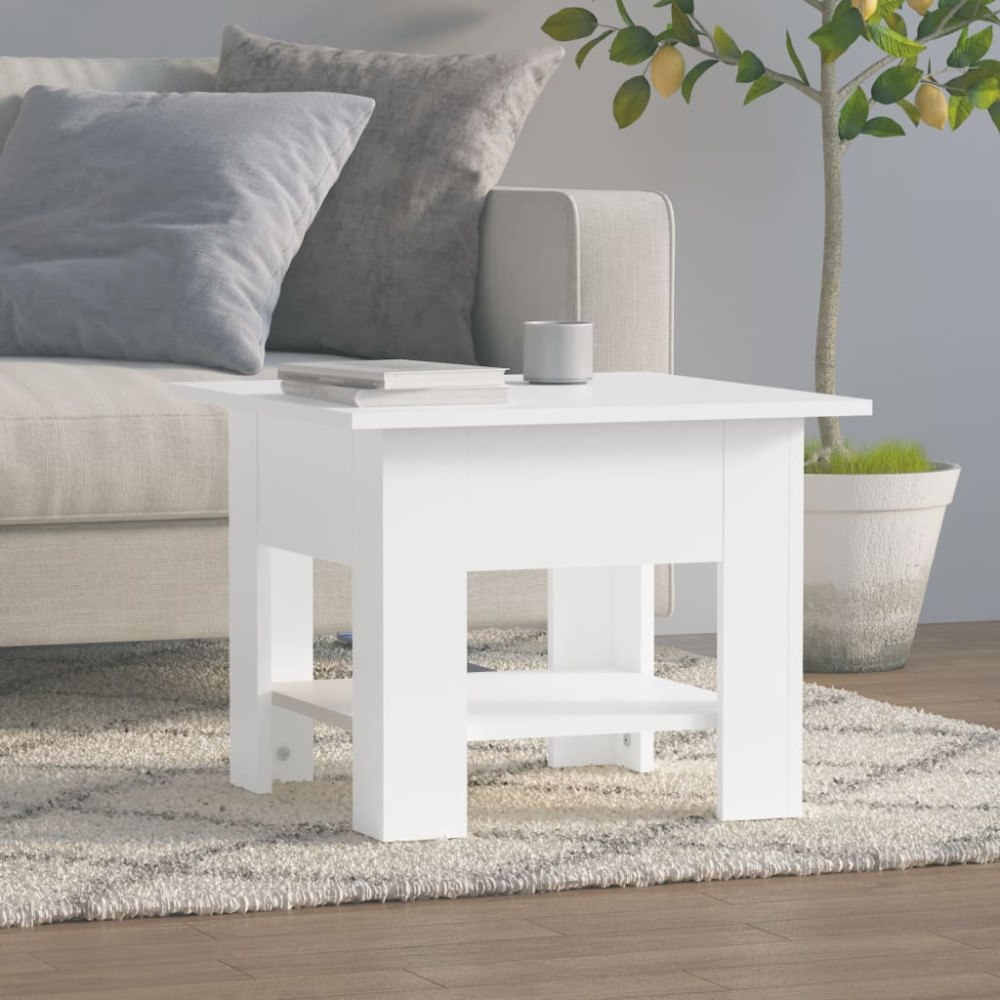 vidaXL Soffbord vit 55x55x42 cm konstruerat trä