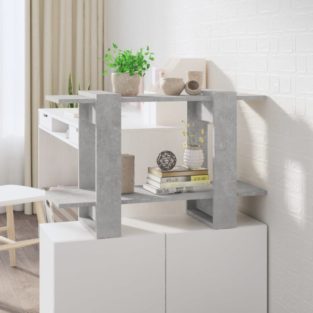 vidaXL Bokhylla Rumsavdelare betonggrå 80x30x51 cm