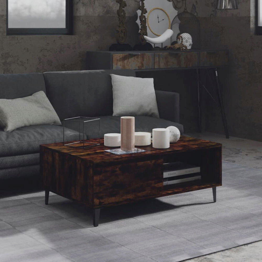 vidaXL Soffbord rökfärgad ek 90x60x35 cm konstruerat trä