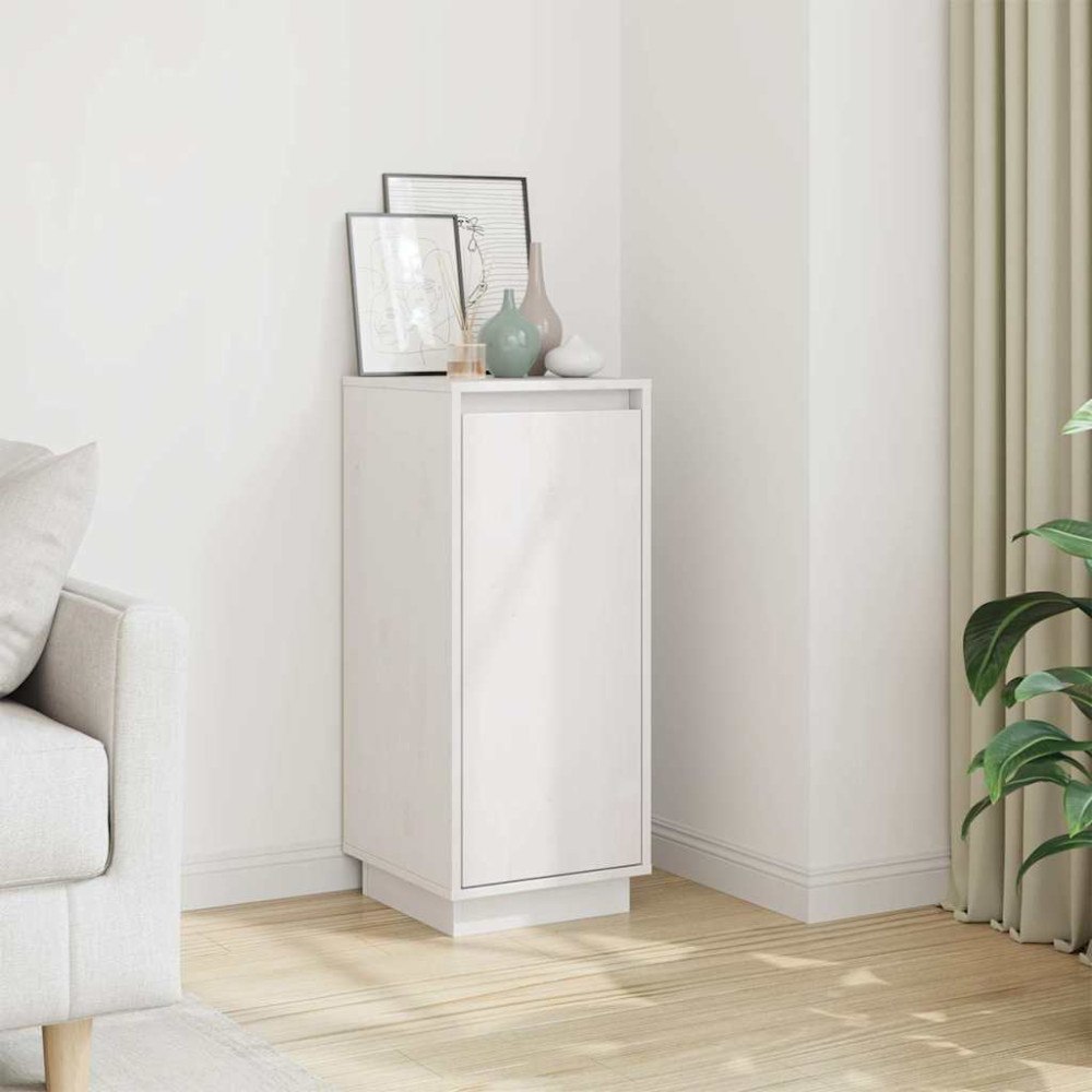 vidaXL Skänk vit 31,5x34x75 cm massiv furu