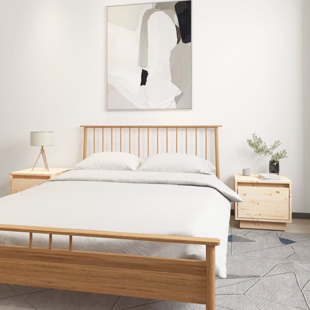 vidaXL Sängbord 2 st 35x34x32 cm massiv furu