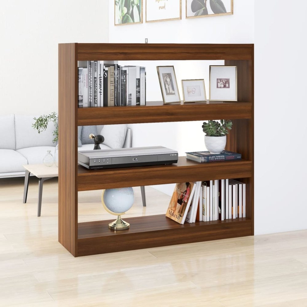 vidaXL Bokhylla/Rumsavdelare brun ek 100x30x103 cm