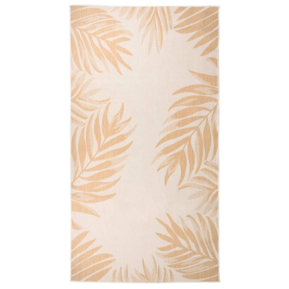 vidaXL Utomhusmatta plattvävd 80x150 cm bladmönstrad