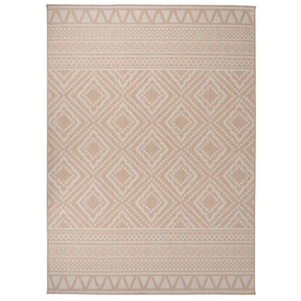 vidaXL Utomhusmatta plattvävd 200x280 cm brun ränder