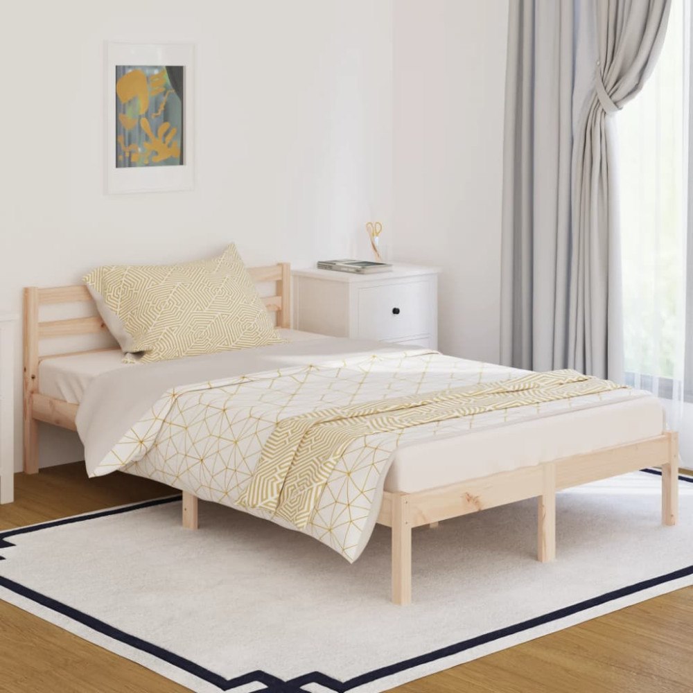 vidaXL Sängram massiv furu 120x200 cm