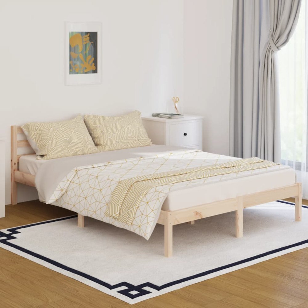 vidaXL Sängram massiv furu 140x200 cm