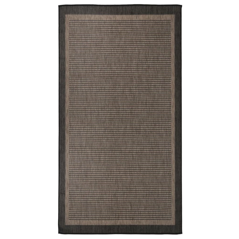 vidaXL Utomhusmatta plattvävd 80x150 cm mörkbrun
