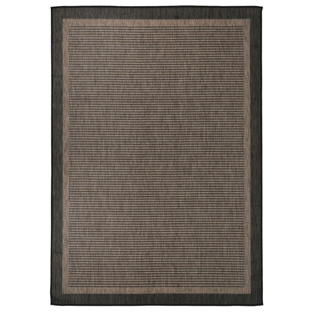 vidaXL Utomhusmatta plattvävd 140x200 cm mörkbrun
