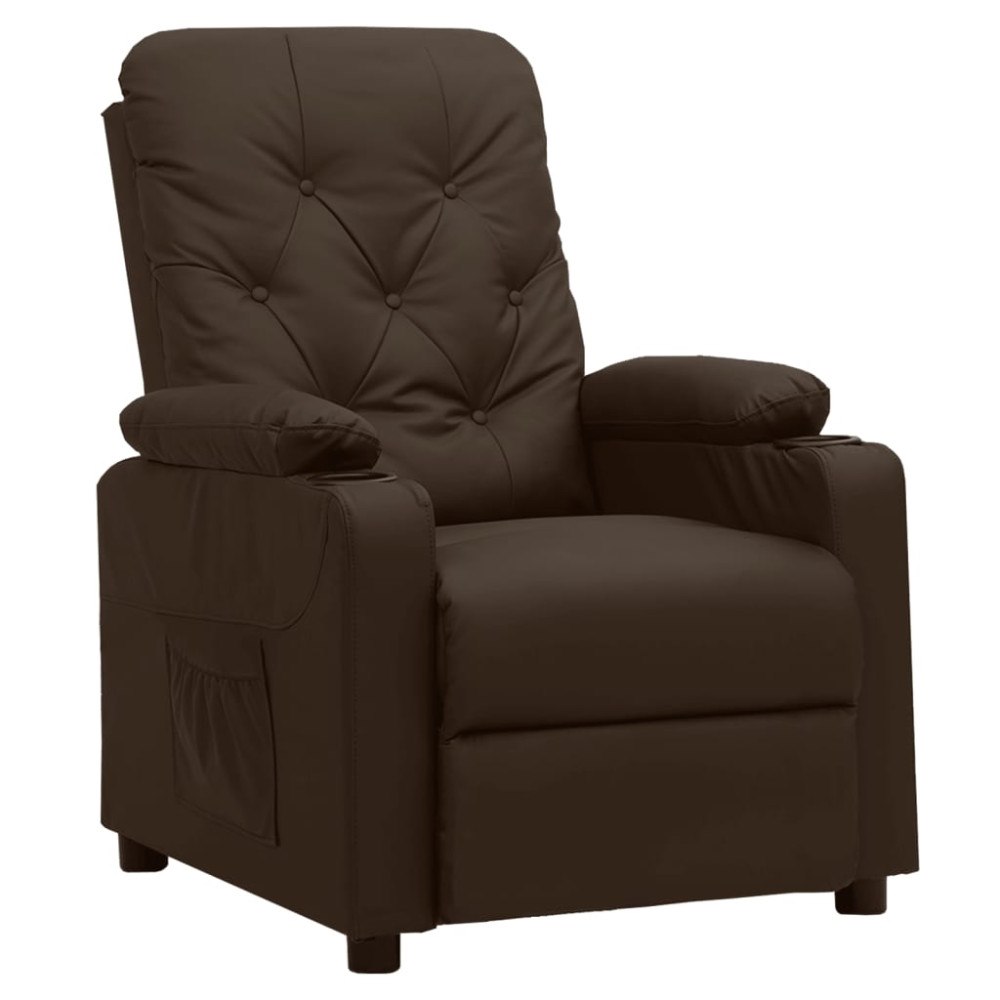 vidaXL Reclinerfåtölj brun konstläder