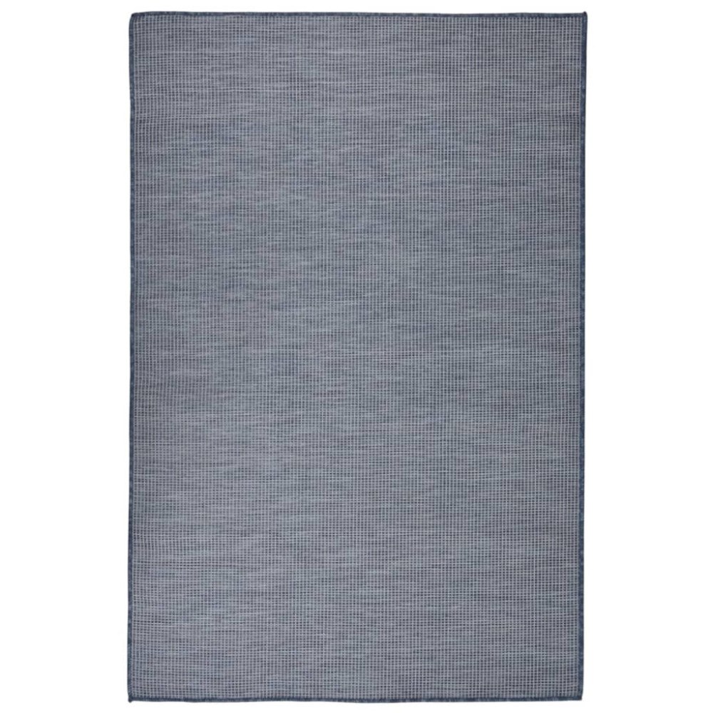 vidaXL Utomhusmatta plattvävd 120x170 cm blå