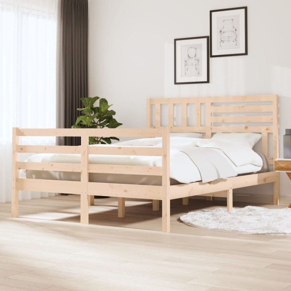 vidaXL Sängram utan madrass massivt trä 140x200cm