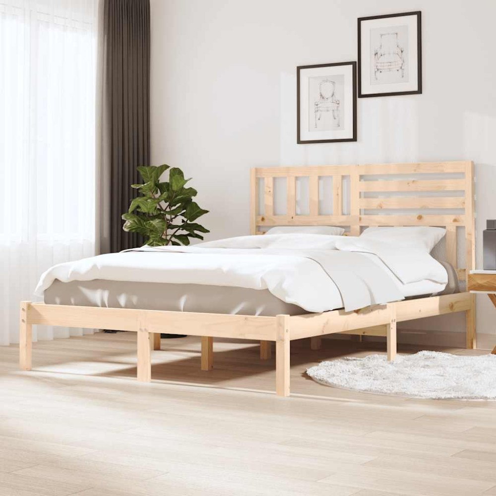 vidaXL Sängram utan madrass 120x190 cm massiv furu