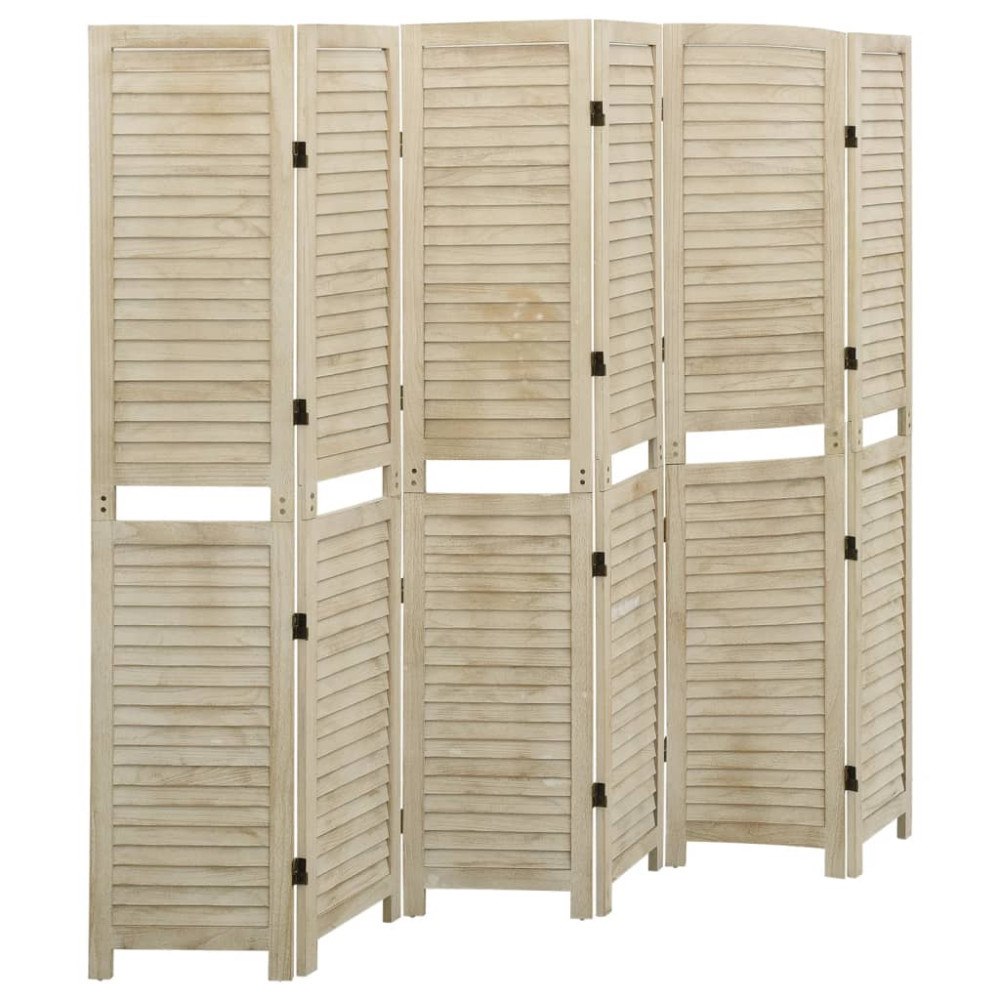 vidaXL Rumsavdelare 6 paneler 210x165 cm massivt paulowniaträ