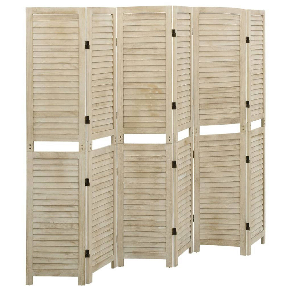 vidaXL Rumsavdelare 6 paneler 210x165 cm massivt paulowniaträ