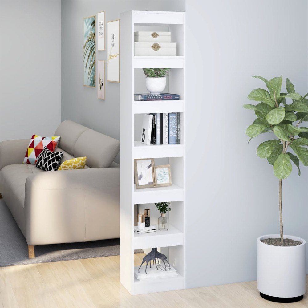vidaXL Bokhylla/rumsavdelare vit 40x30x198 cm