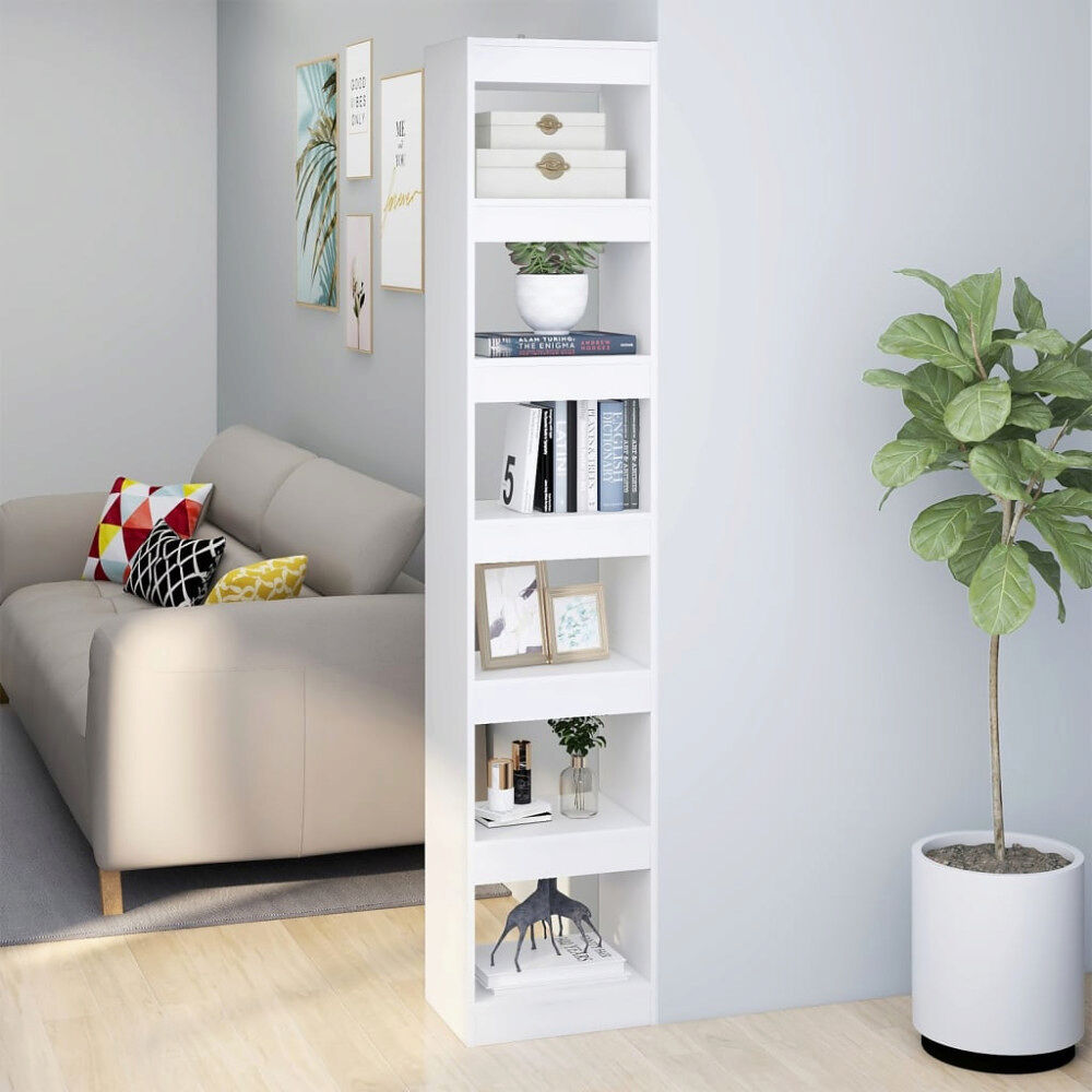 vidaXL Bokhylla/rumsavdelare vit 40x30x198 cm