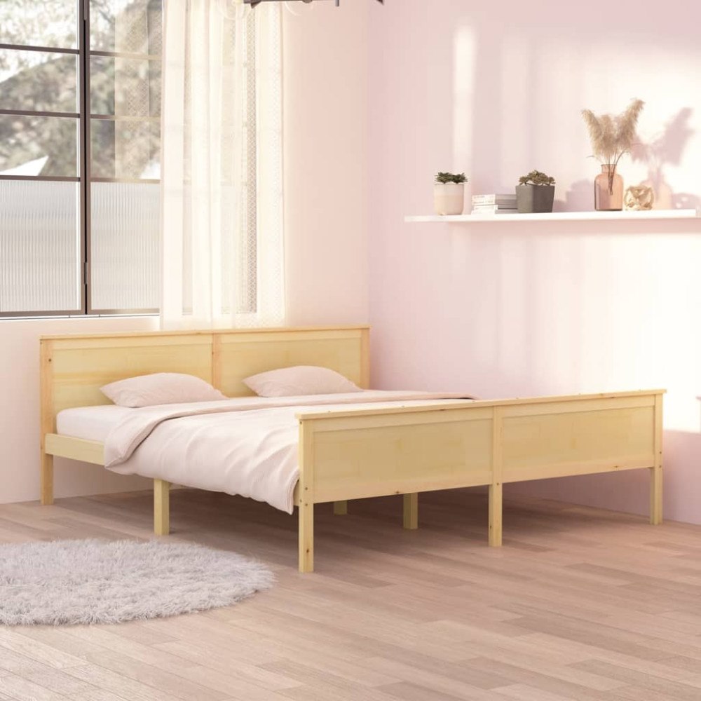 vidaXL Sängram massiv furu 180x200 cm