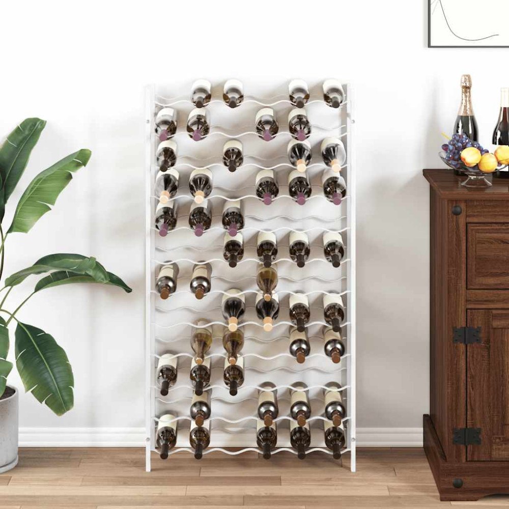 vidaXL Vinställ för 36 flaskor vit metall