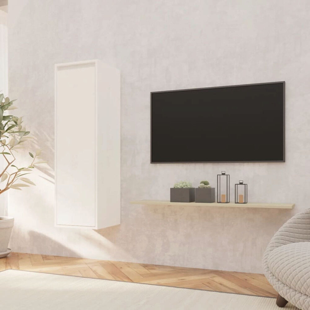 vidaXL Väggskåp vit 30x30x100 cm massiv furu