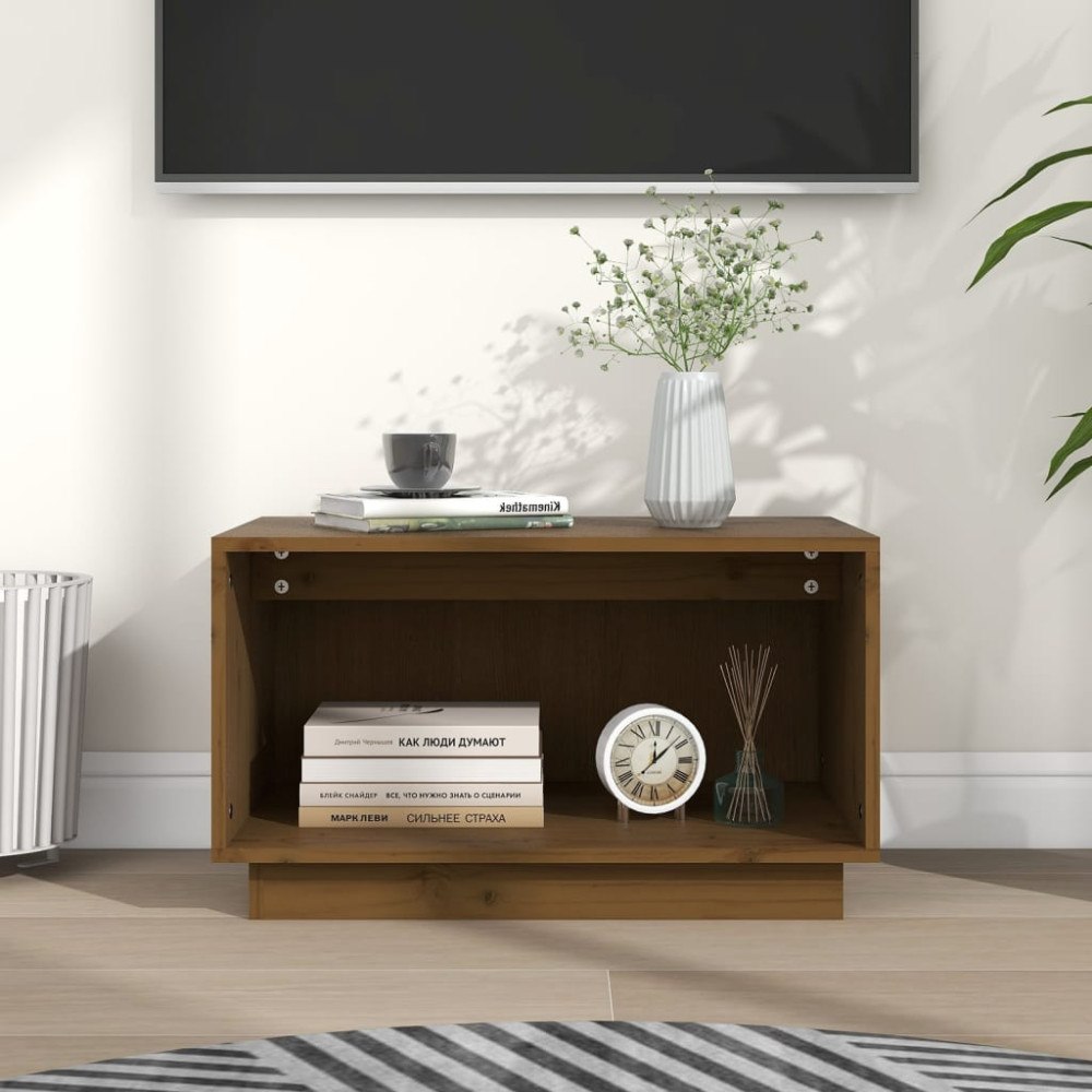 vidaXL Tv-bänk honungsbrun 60x35x35 cm massiv furu