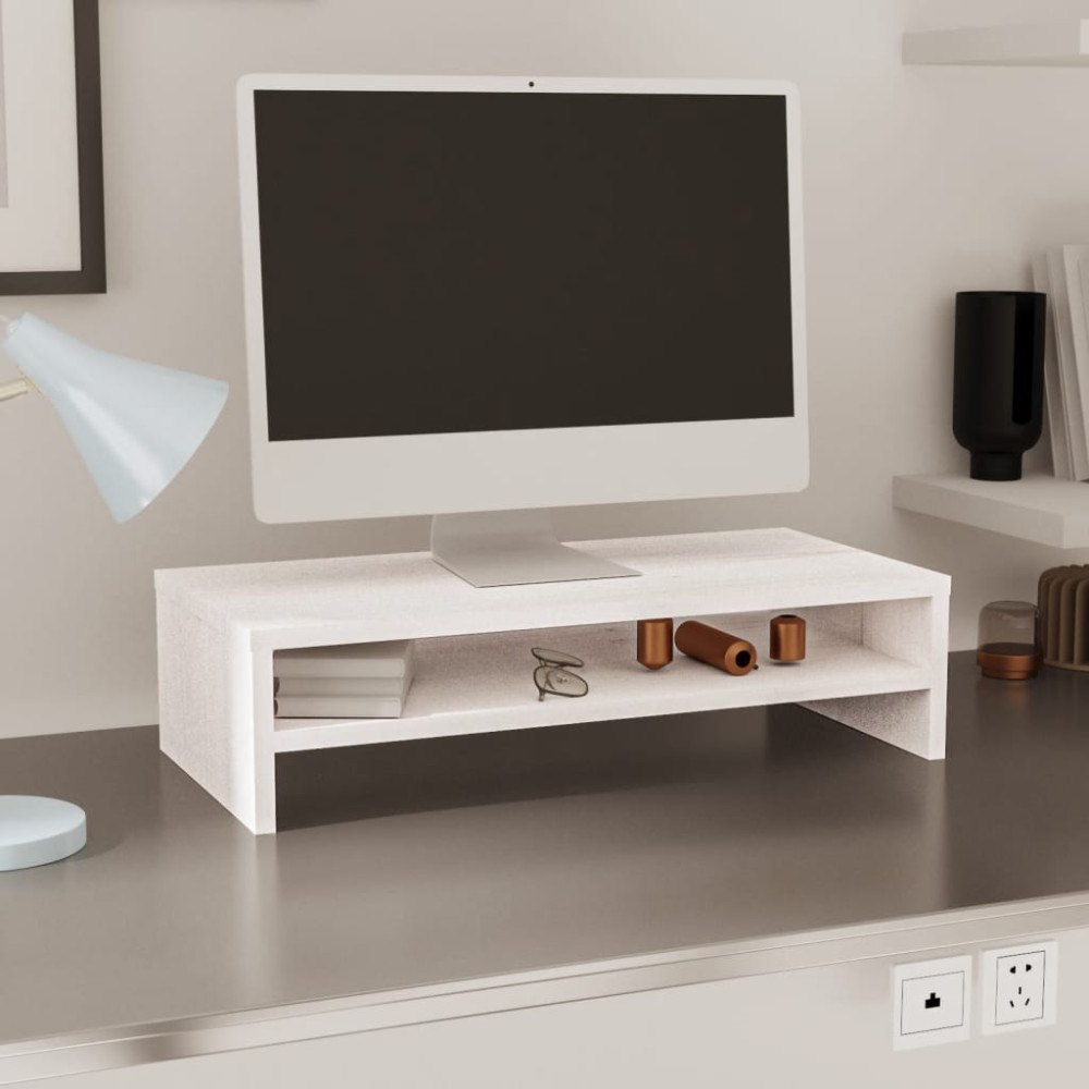 vidaXL Skärmställ vit 50x24x13 cm massiv furu