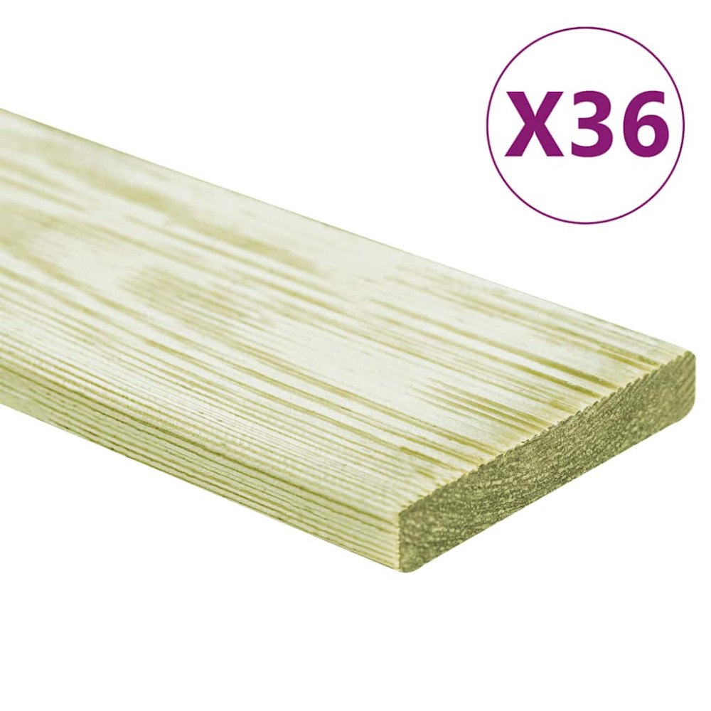 vidaXL Trallbrädor 36 st 4,32 m² 1m impregnerad massiv furu