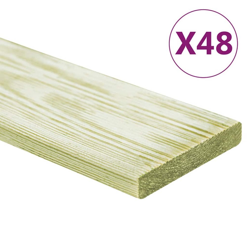 vidaXL Trallbrädor 48 st 5,76 m² 1m impregnerad massiv furu