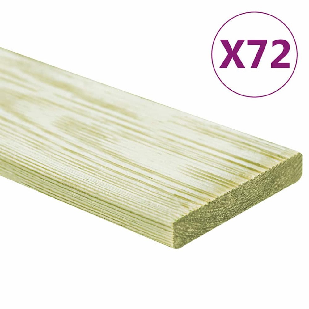 vidaXL Trallbrädor 72 st 8,64 m² 1m impregnerad massiv furu