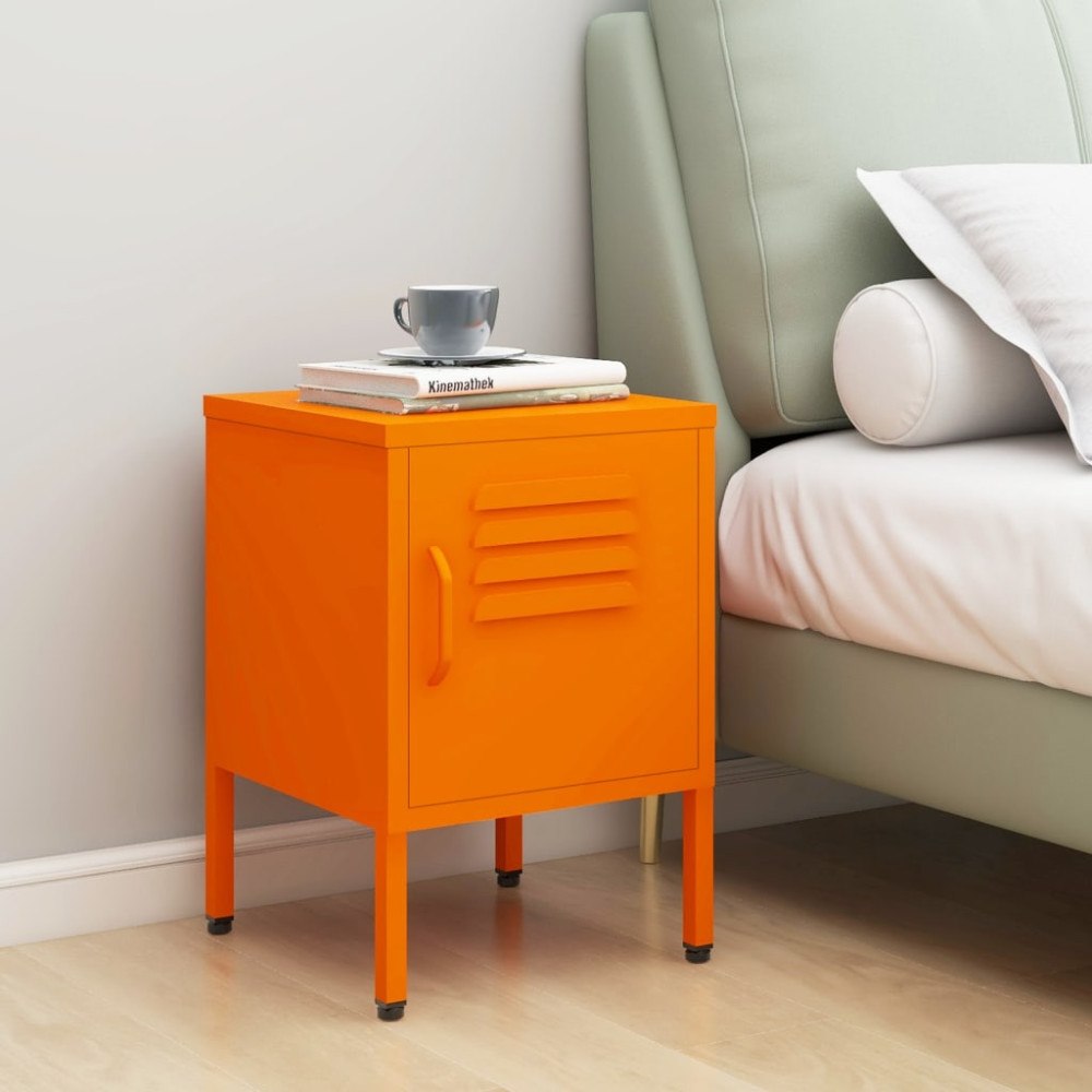 vidaXL Sängbord orange 35x35x51 cm stål