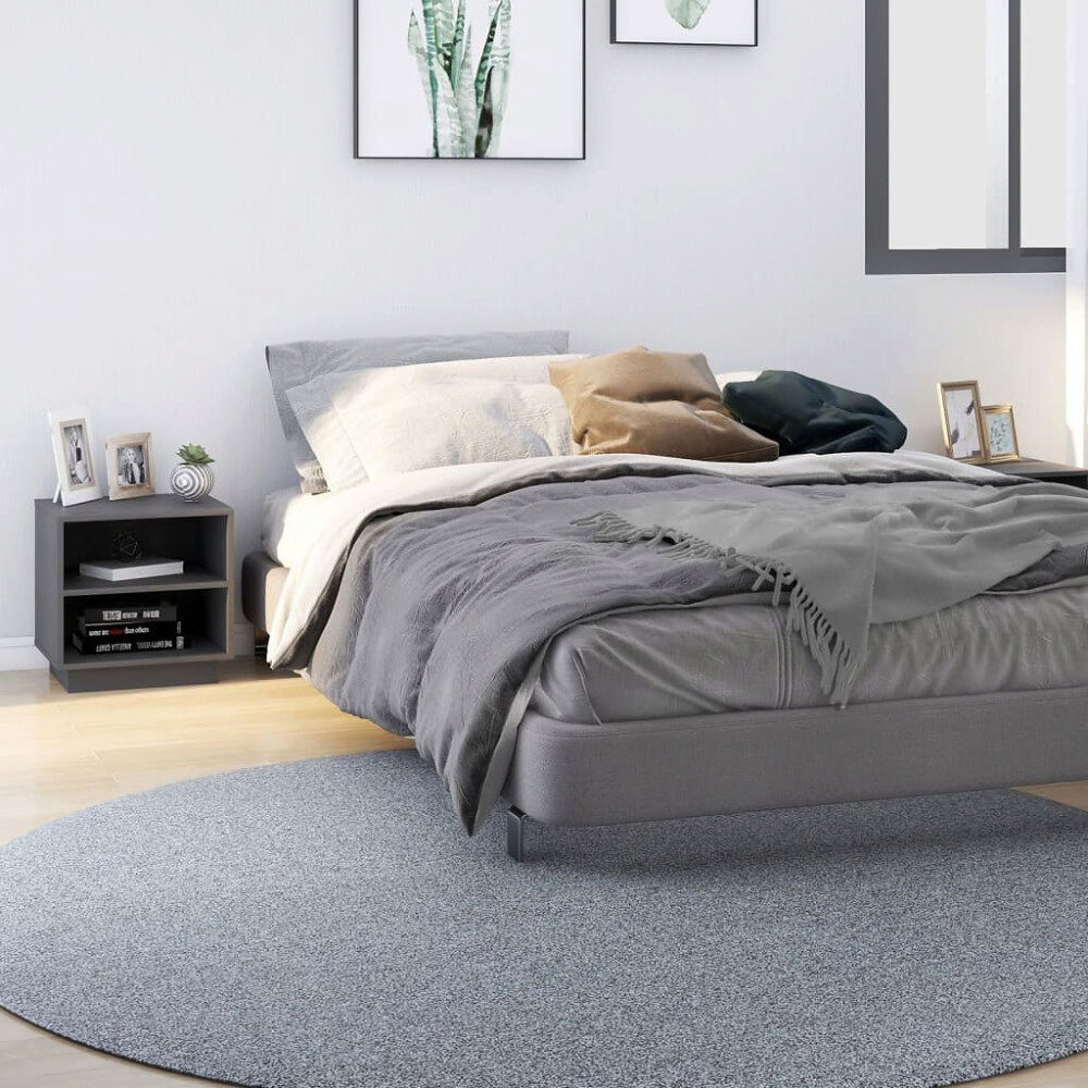 vidaXL Sängbord 2 st grå 40x34x40 cm massivt furuträ