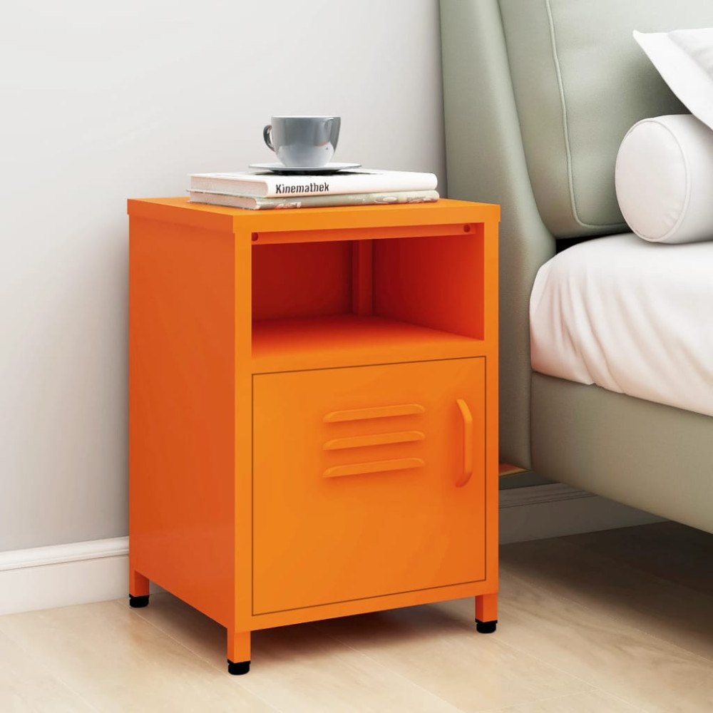 vidaXL Sängbord orange 35x35x51 cm stål