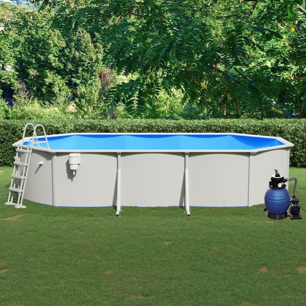 vidaXL Pool med sandfilterpump och stege 610x360x120 cm