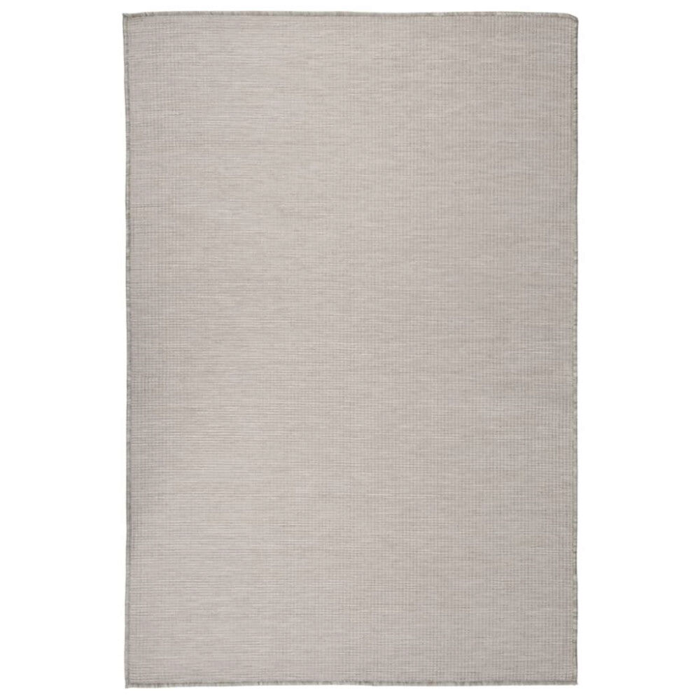 vidaXL Utomhusmatta plattvävd 120x170 cm taupe
