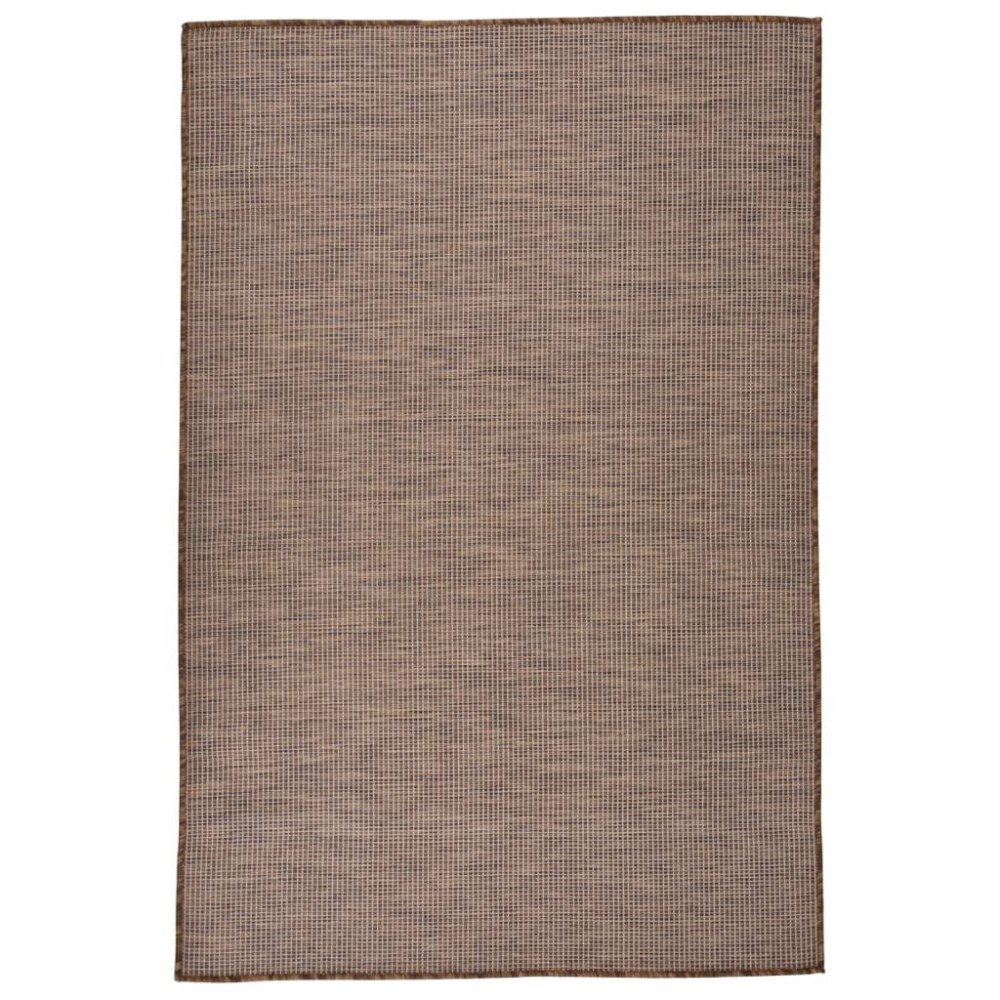 vidaXL Utomhusmatta plattvävd 120x170 cm brun