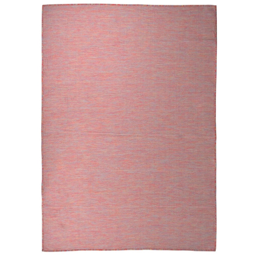 vidaXL Utomhusmatta plattvävd 140x200 cm röd