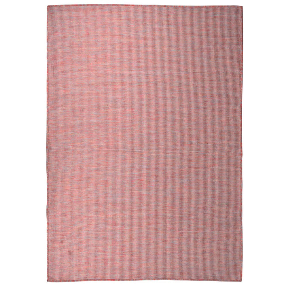 vidaXL Utomhusmatta plattvävd 140x200 cm röd