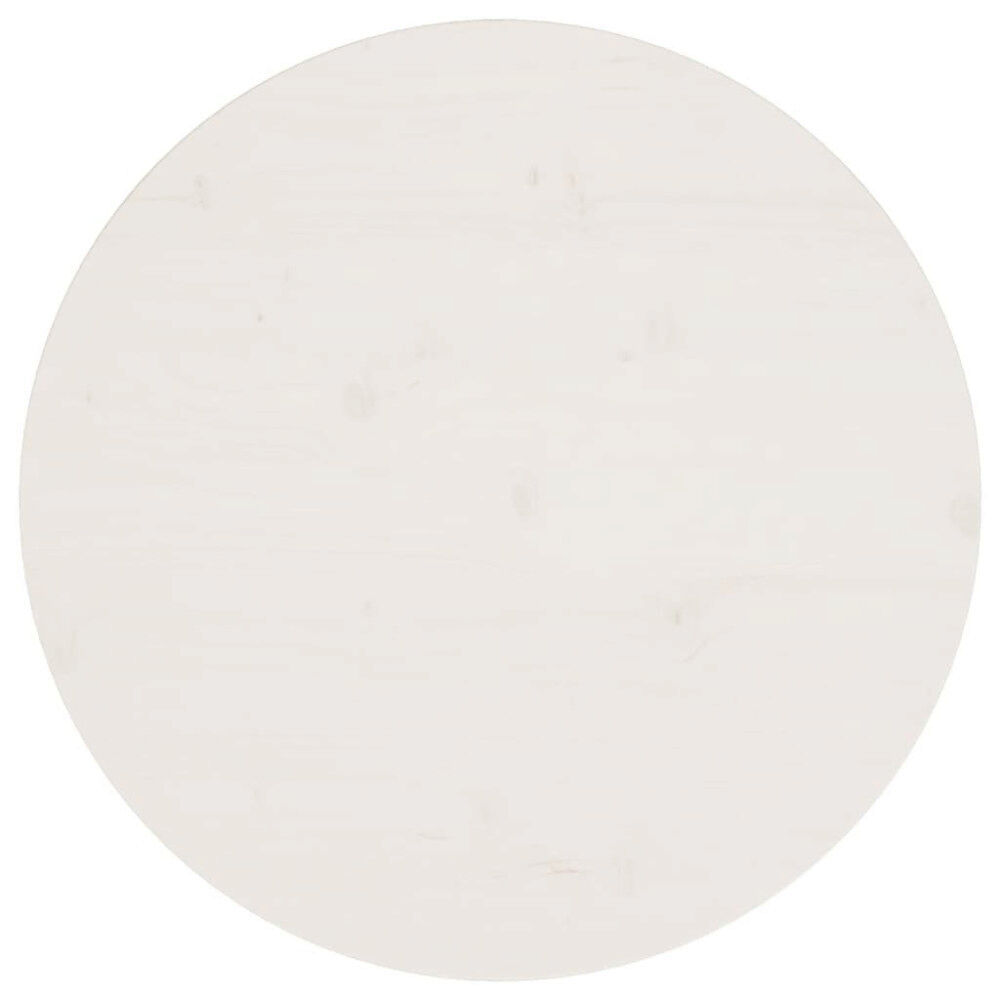 vidaXL Bordsskiva vit Ø60x2,5 cm massiv furu