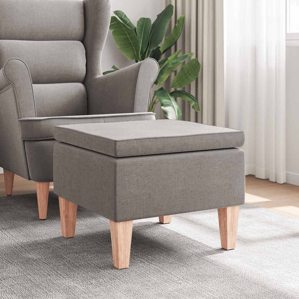 vidaXL Pall med träben taupe tyg