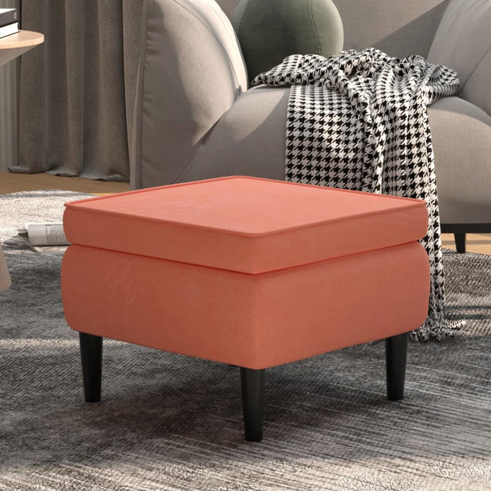 vidaXL Pall med träben rosa sammet