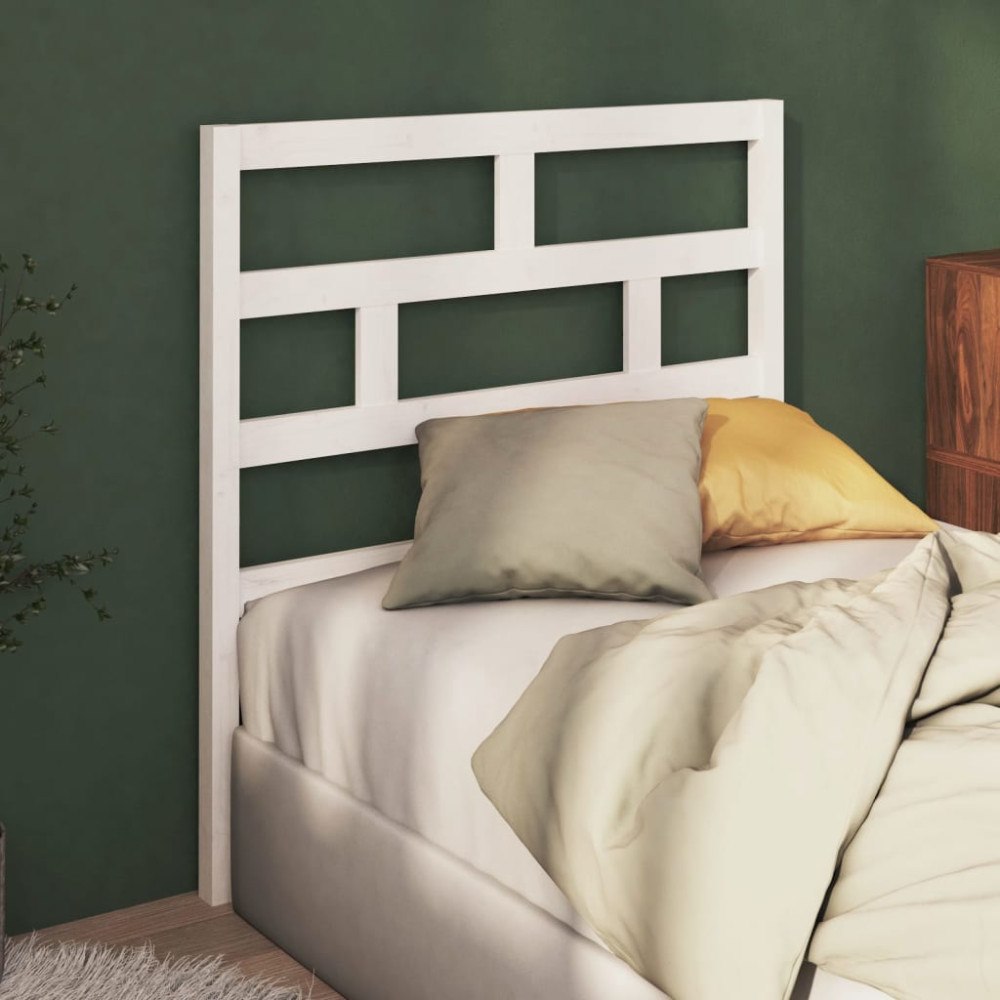vidaXL Sänggavel vit 96x4x100 cm massiv furu