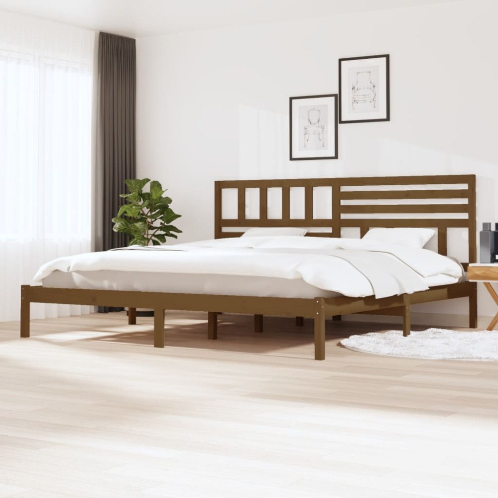 vidaXL Sängram honungsbrun massiv furu 200x200 cm