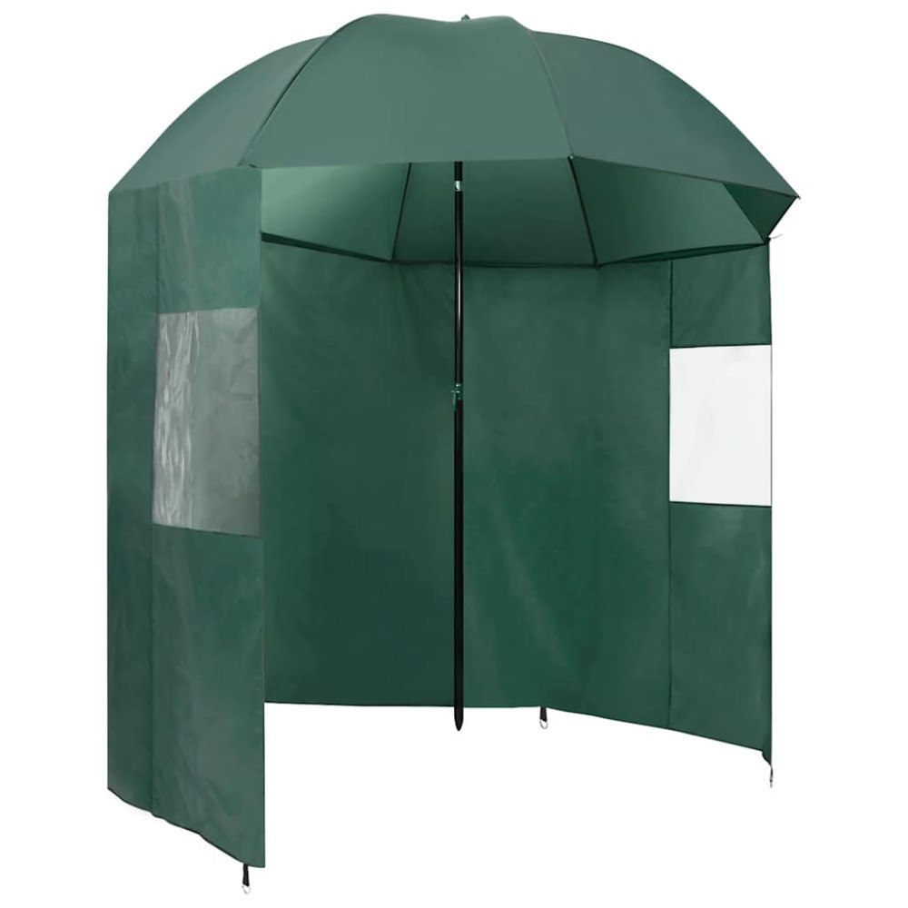 vidaXL Parasoll för fiske grön 220x185 cm