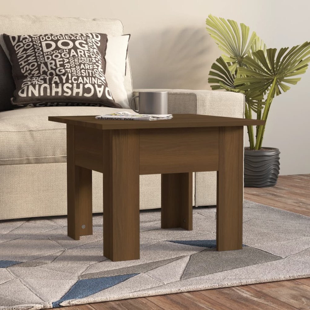 vidaXL Soffbord brun ek 55x55x42 cm konstruerat trä