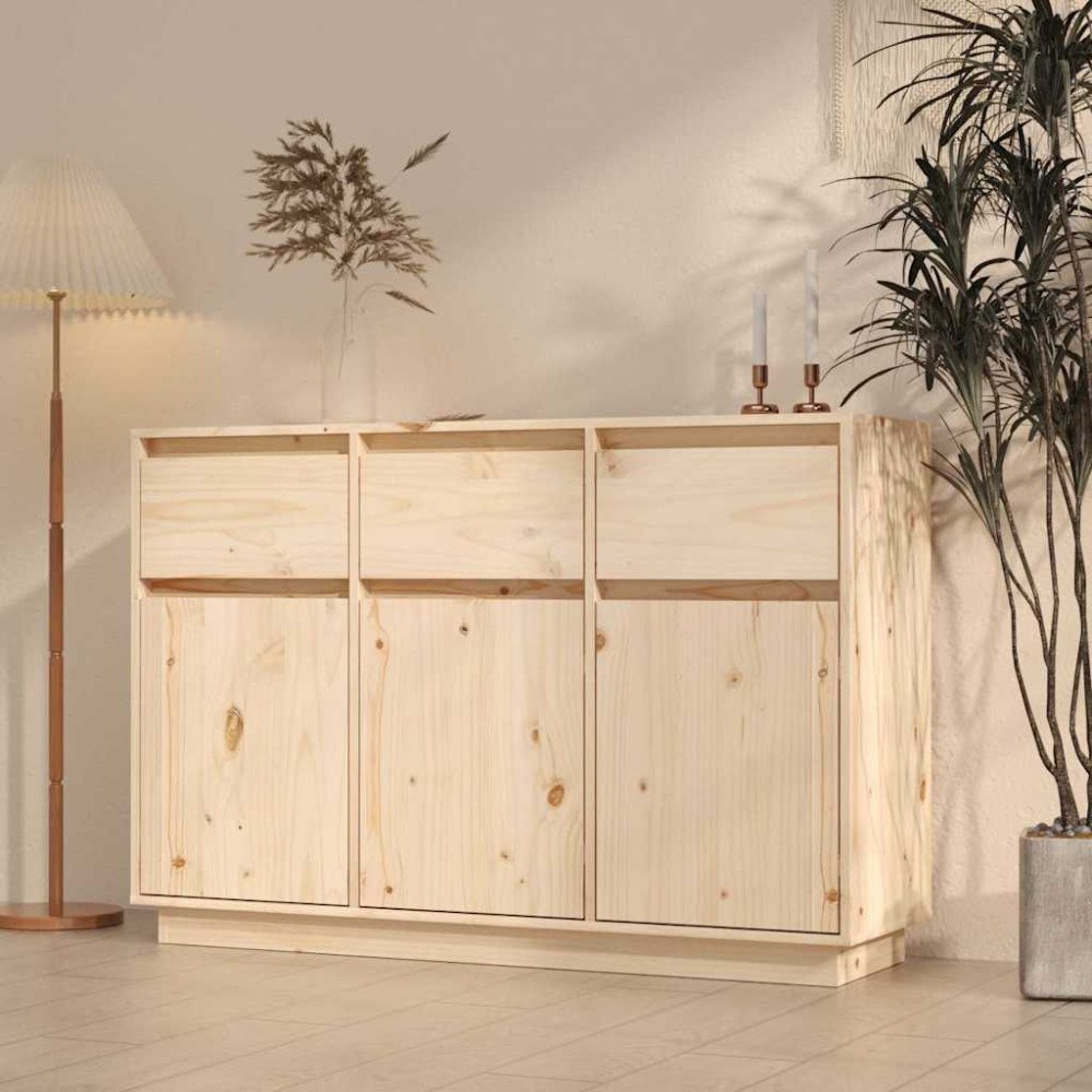 vidaXL Skänk 111x36x75 cm massiv furu