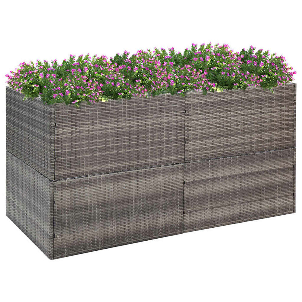 vidaXL Odlingslåda grå 157x80x80 cm konstrotting