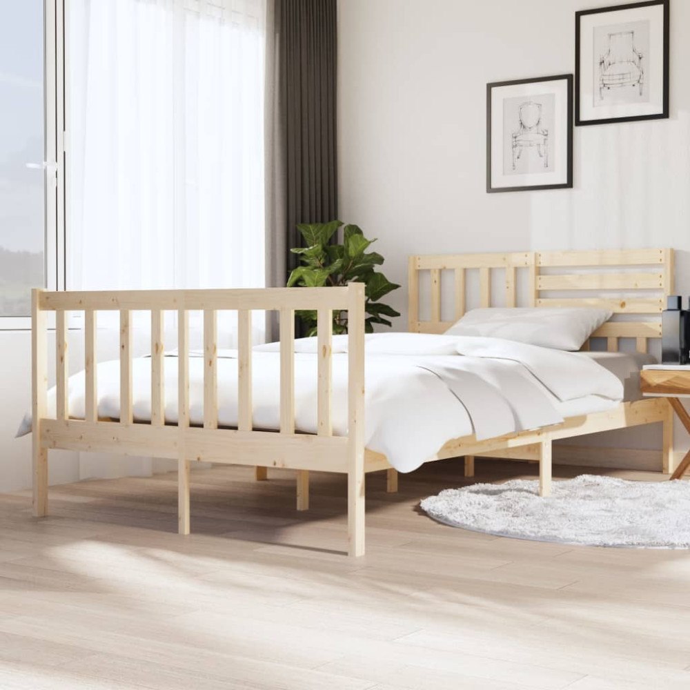 vidaXL Sängram massivt trä 120x200 cm