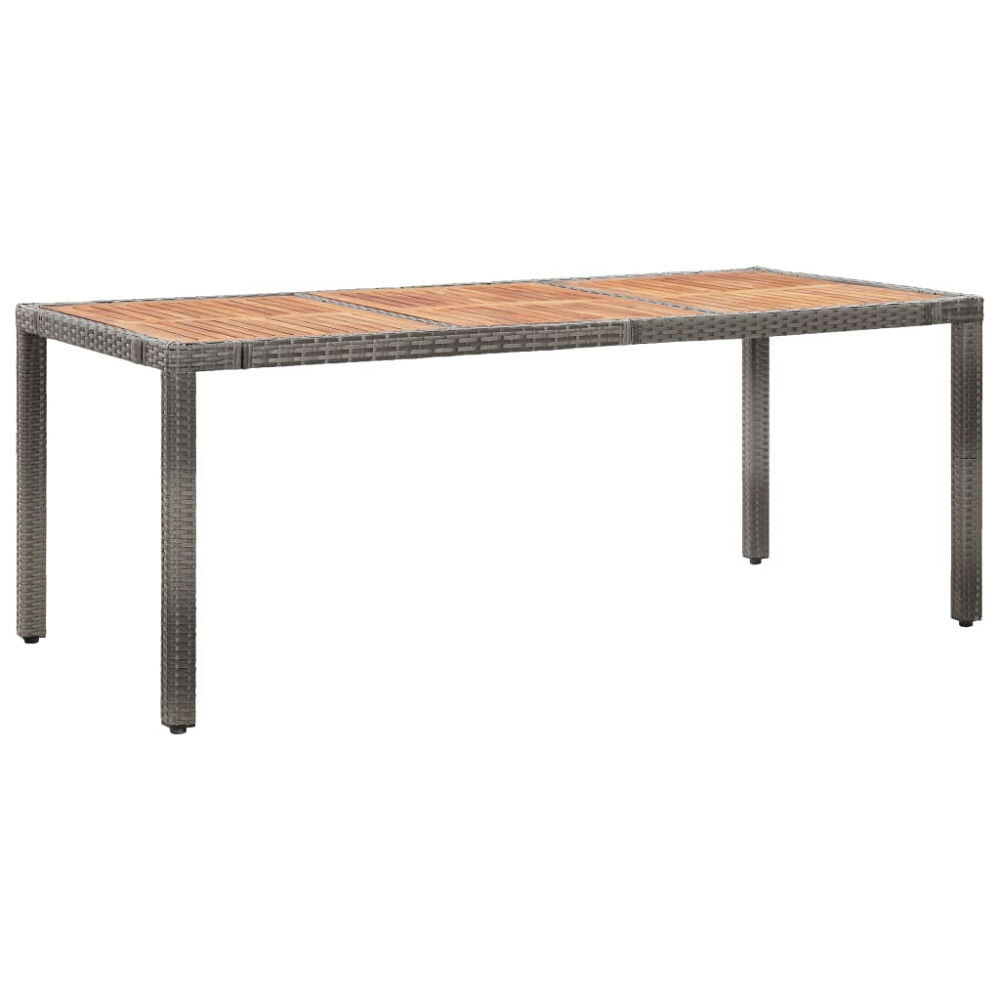 vidaXL Trädgårdsbord 190x90x75 cm konstrotting och akaciaträ grå