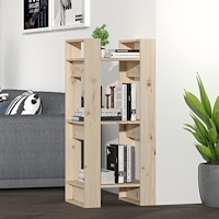 vidaXL Bokhylla/rumsavdelare 41x35x91 cm massiv furu
