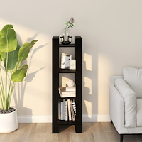vidaXL Bokhylla/rumsavdelare svart 41x35x125 cm massiv furu