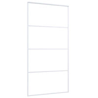 vidaXL Skjutdörr frostat ESG-glas och aluminium 102,5x205 cm vit